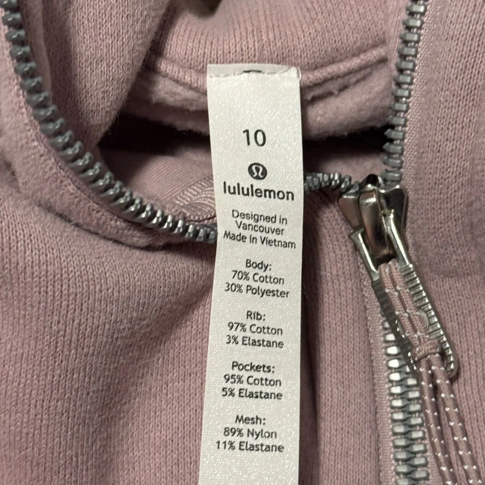 Lululemon Scuba 2 Hoodie Women’s 10 Rose Blush Full Zip Hoodie - Picture 5 of 9